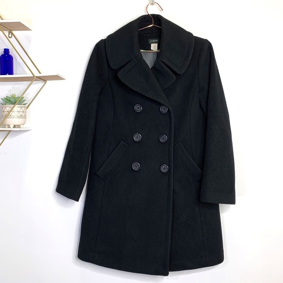 J. Crew Jackets & Blazers - J. CREW Classic Pea Coat long size 8 Medium Black